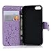 iPhone SE Case,iPhone 5S Case,iPhone 5 Case - Mavis's Diary 3D Handmade Wallet Bling Crystal Diamonds Butterfly Fashion Floral PU Leather with Hand Strap Magnetic Clasp Card Holders