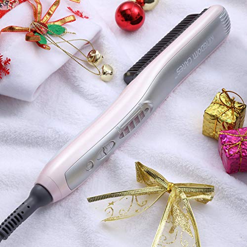 Pro Milano Hair Straightening Brush. Easy to use, 2 sided Italian ceramic professional hair straightener. (Red Color) - Thumbnail 5