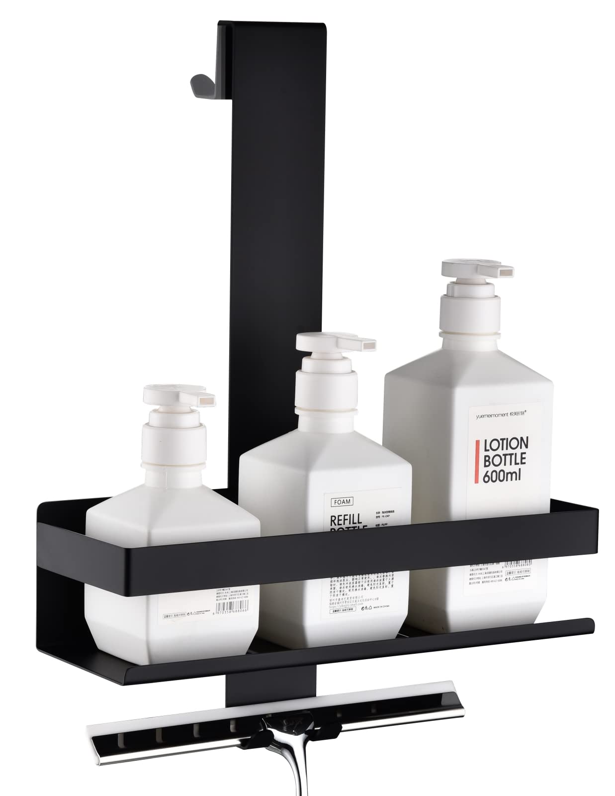 HomeHeng Shower Caddy Hanging Matte Black, Bathroom Stainless Steel Rustproof Hanging Shower Shelf Basket With Hooks, H30MB-1DH