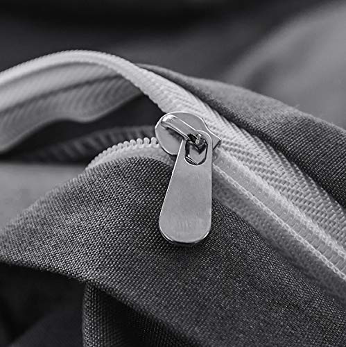 SORMAG Queen Duvet Cover 3 Piece Set, Microfiber Duvet Cover, Ultra Soft and Easy Care, Simple Style Bedding Set with Zipper Close, Gray - Queen - Thumbnail 3