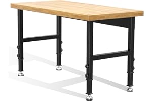 MAEMTTES 48” Heavy-Duty Wood Work Bench Work Table, Adjustable Height Workbench, 3000 Lbs Capacity Workstation for Garage, Workshop