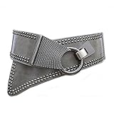 Waist Belt Women's Leather Fashion Wide Elastic Waistband With Punk Rivets Studs