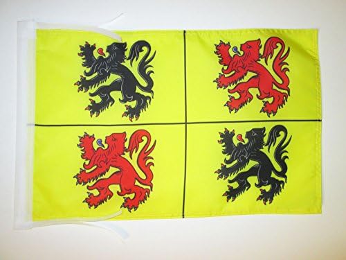 AZ FLAG, Province of Hainaut Flag, 18'' x 12'', 100% Polyester Henegouwen Small Banner with Two Cords, Fade Resistant