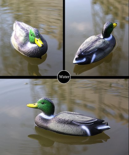 Home-organizer Tech 14 inch Hunting Bait Swimming Drake Duck Toy Figure Farm Mallard Duck Hunting Garden Decoration Floating Water (Male)
