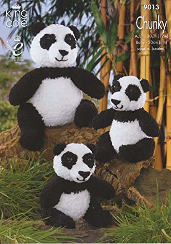 King Cole Knitting Pattern 9013 : Chunky Panda Toys (8-12ins high)