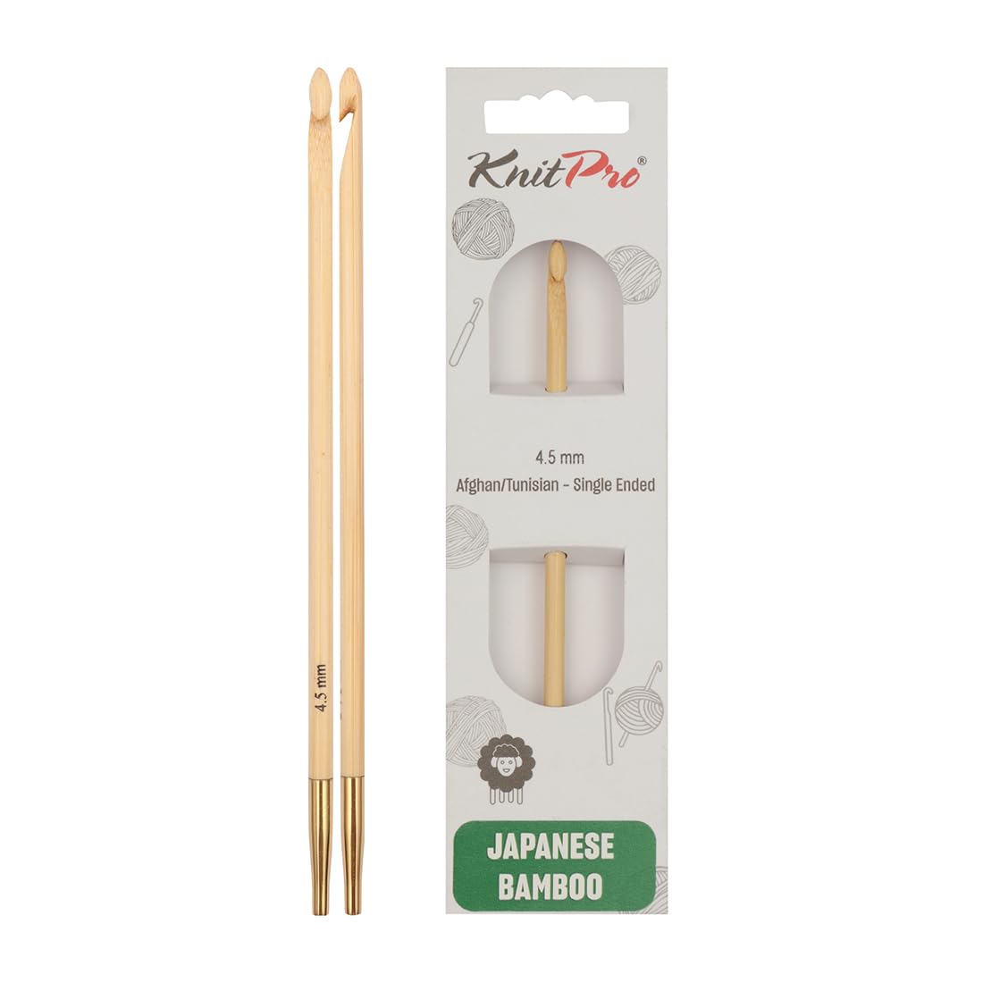 KnitPro Bamboo Afghan/Tunisian Crochet Hook | 4.50mm