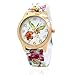 NYKKOLA Women Silicone Printed Flower Rainbow Causal Quartz Wrist Watches Chronograph Silicone Watch