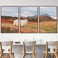 3 Piece Framed Canvas Wall Art Fun Animals Canvas Prints Home Artwork Decoration for Living Room,Bedroom - 16