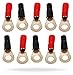 InstallGear 10 Gauge AWG Tinned Pure Copper Lugs Ring Terminals Connectors (10 Pack - 5 Positive/5 Negative) | Electrical Connectors, Heat Shrink Wire Connectors for 10 Gauge Wire