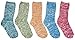 Women's Lady's 5 Pack Vintage Style Cotton Crew Socks Multi Color One Size