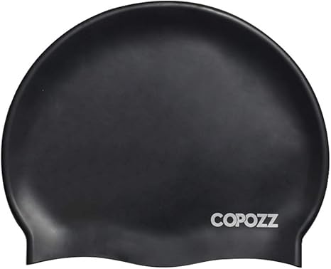 black swimming hat