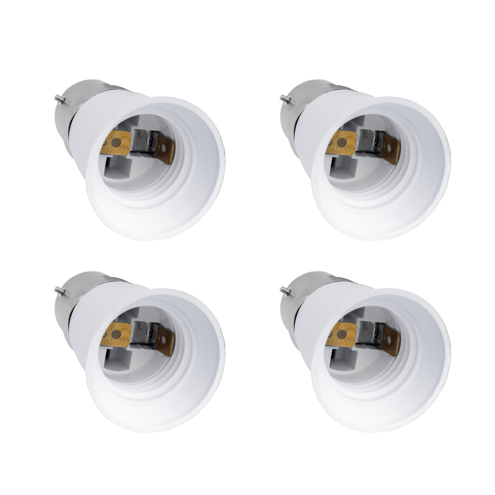 Akynite B22 to E27 Adapter, Bayonet Cap to Screw Socket Converter, BC to ES Lamp Base Adapter for E27 LED, Incandescent and CFL Bulbs, Pack of 4