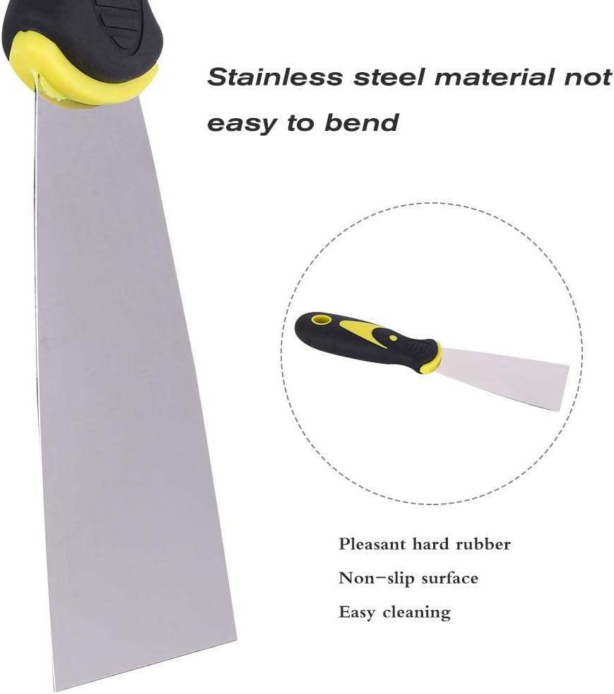 Miuse 3 Pack Wallpaper Scraper Tool Set including Plastic Handle and Metal Blade Scraper, DIY Decorating Paint Removal Scraper Tool Set - Image 4
