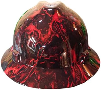 Izzo Graphics Warrior Red MSA V-Guard Full Brim Hard Hat