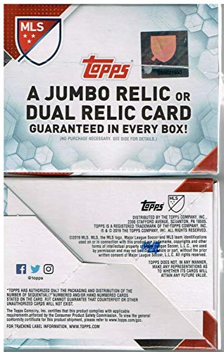 2019 Topps MLS Soccer Unopened Blaster Box of Packs with One GUARANTEED JUMBO RELIC or DUAL RELIC Card Per Box - Thumbnail 3