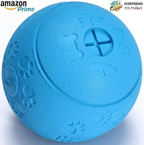 EVERFRIEND Interactive Soft Rubber Dog Toy - Ball for Dogs, Puppies - Virtually Indestructible Dog Ball - Treat (Food) Dispenser Dog Toys - Teeth Cleaning, IQ Training, Playing- 3.2"
