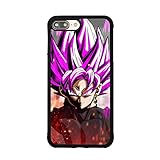 Dragon Ball Z Super Saiyan Rose Black Goku Case for iPhone 7 Plus / 8 Plus (5.5 Inch) Comic TPU Silicone Gel Rubber Edge + PC Bumper Case Skin Protective Phone Protector Full Protection Cover