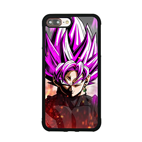 Dragon Ball Z Super Saiyan Rose Black Goku Case For iPhone 7 Plus / 8 Plus (5.5 Inch) Comic TPU Silicone gel edge + PC Bumper Case Skin Protective Custom Designed Phone Protector Full Protection Cover