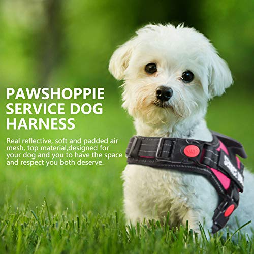 Real Reflective Service Dog Vest Harness with 2 Free
