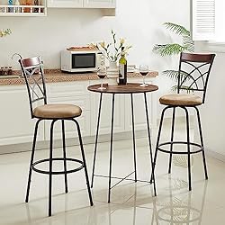 VECELO Barstools, Adjustable Counter Stools, Steel