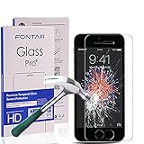 (2 Pack) iPhone 5 Screen Protector, FONTAR Premiun Tempered Glass Screen Protector Film High Definition (HD) Clear (Invisible) for iPhone SE / iPhone 5 / iPhone 5S