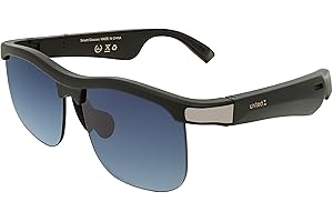 KONLEYA Smart Glasses for Men Women Polarized Bluetooth 5.3 Sunglasses Open Ear Sound with Mic & Speakers Voice Control Frameless Sunglasses Gradient Lens