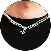 Esirly Easter Basket Stuffers - Soccer Necklaces for Boys Stainless Steel Initial Necklace with Letter A-Z 6.5mm Cuban Chain Gifts for Men Boys