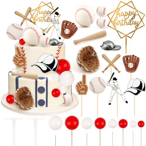 Baseball Cake Topper Set Decorations