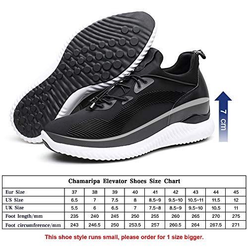 CHAMARIPA Men's Invisible Height Increasing Elevator Shoes-Light Weight Casual Sport Shoes 2.76 inch - //medicalbooks.filipinodoctors.org