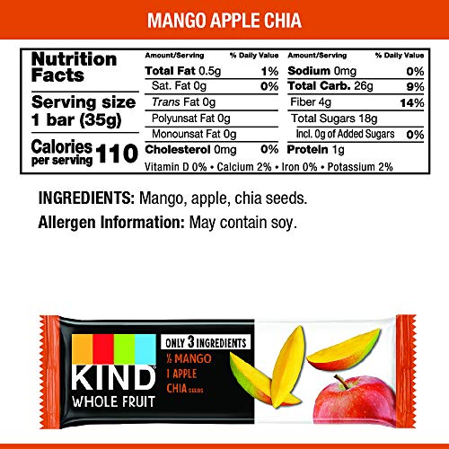 KIND Whole Fruit Bars, Mango Apple Chia, 24 Count Pricepulse