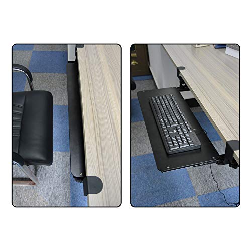 lehom Clamp On Keyboard Tray Under Desk Slide Out Keyboard Shelf with