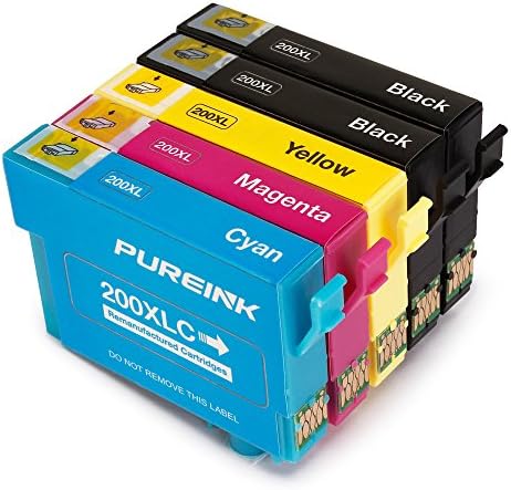 PUREINK Remanufactured 200 200XL Ink Cartridges, 1 Set+1 Black High Yield, Work with Workforce WF-2540 Expression XP-410 XP-310 XP-400 XP-200 Workforce WF-2520 WF-2530 WF-2510 Expression XP-300