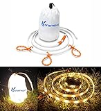LED Rope Lights, Vansky Rope Lights Lantern Waterproof Flexible LED Strip Lights Portable Camping Lantern LED String Lights for Hiking, Safety, Emergencies, TV Backlight (Warm White)