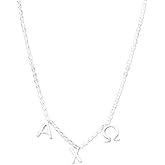 Alpha Chi Omega Necklace — AXO Greek Letters Necklace, Silver Plated Sorority Gifts Necklace, Long-Lasting Alpha Chi Omega Gifts for Women