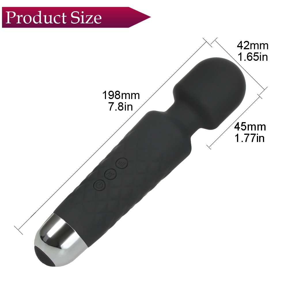 Clitoral Vibrator for Women Mini 20 Vibration Patterns + 8 Speeds Rechargeable Powerful Clitoris Stimulator Wand Massager Adult Sex Toys - Wireless & Waterproof (Black)