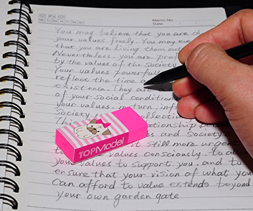 Wekoil Pack 6 Soft Plastic Vinyl Eraser Color Assorted Block Eraser latex free Pencil Eraser for Drawing, Sketch, Writing,White-Pink Erasers Set