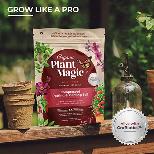 Compressed Organic Potting Soil for Garden, Plants & Vegetables Expands 4x When Mixed with