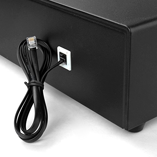 Flexzion Cash Register Drawer POS System Money Currency Box with 5 Compartment Bills & 8 Removable Coin Trays RJ-12 Key Lock For Restaurant Koisk Retail Compatible With Select EPSON Printers
