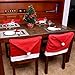 Santa Hat Christmas Chair Back Covers, Santa Clause Red Hat Dining Chair Slipcovers for Xmas Holiday Party Festive Decoration, Set of 4
