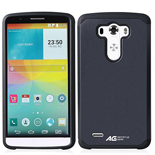 LG G3 Mini / G3 Beat / G3 Vigor Case - Armatus Gear (TM) Slim Hybrid Armor Case Dual Layer Shockproof Phone Cover For LG G3 Beat, LG G3 Vigor (AT&T, Sprint) LG G3 Mini Version Only - Black