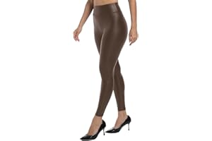 Hody Lovy Faux Leather Leggings for Women Leather Pants Tummy Control Pleather Legging Riding Breeches Tights