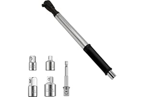 VACHAN 1/2" Offset Extension Wrench for Electric Drill, with Versatile 3/8", 1/4" Square Drive Adapters Offset Torque Wrench Set, Impact Ratchet Extender forTight Spaces