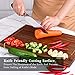 Organic Acacia Wood Cutting Board-Reversible Multipurpose Cutting Board For Kitchen-16x11 inch Juice Groove & 3 Cracker Holder