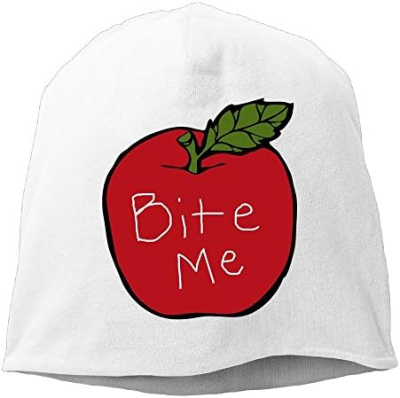 Apple Bite Me Beanies Caps Skull Hats Unisex Soft Cotton Warm Hedging Cap ,One Size