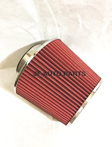 3" 6.25"H COLD/SHORT RAM INTAKE HIGH FLOW CONE RED AIR FILTER