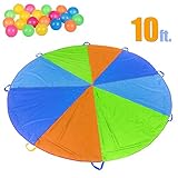 FUN LITTLE TOYS Parachute 10 Foot Kids 8 Sturdy