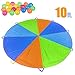 Fun Little Toys Parachute 10 Foot for Kids With 8 Sturdy Handles, Party Outdoor Gymnastics Cooperative Games for Kids, Include 20 Colorful Plastic Balls