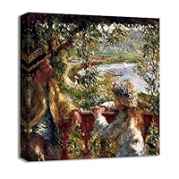 Canvas Wall Art Vase of Flowers by Pierre-Auguste Renoir Canvas Prints Home Artwork Decoration for Living Room,Bedroom - 12x12 inches