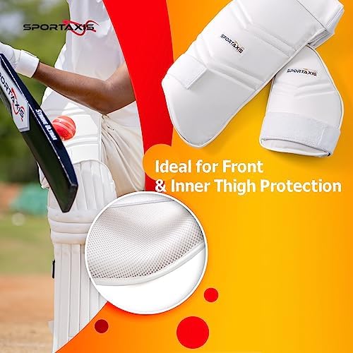 SPORTAXIS Cricket Thigh Guard Pad Set - Adult & Youth Protection with Ultra HD Foam, Lycra Comfort