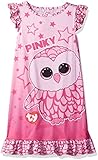 TY Beanie Boo Girls' Little Pinky The Owl Beanie Boo Ruffle Nightgown, Pink, 6/6x
